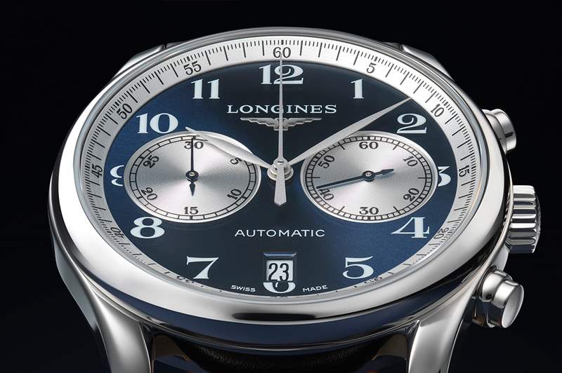 浪琴表大師系列計時碼表寶齊萊藍色版手表-復刻表