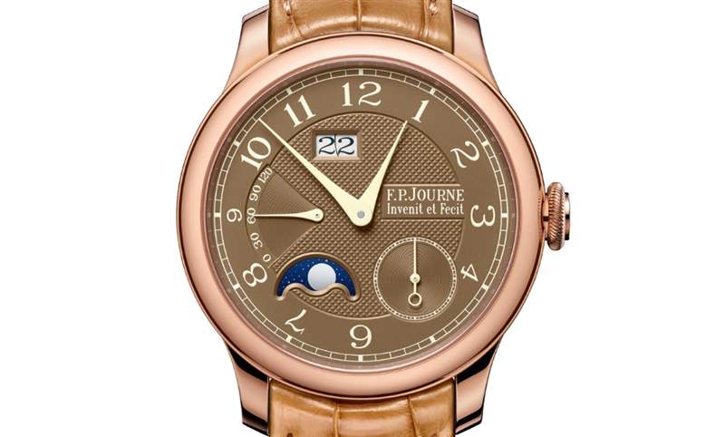 日期窗、月相窗再大一點，F(xiàn)P JOURNE Octa Automatique Lune Havana雪茄面月相表改版再現(xiàn)-復刻表