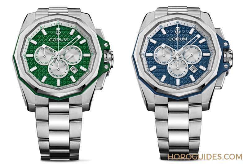 選擇障礙了！Corum Admiral 45海軍上將計時碼表藍面、綠面全新靚色限量上市-復刻表