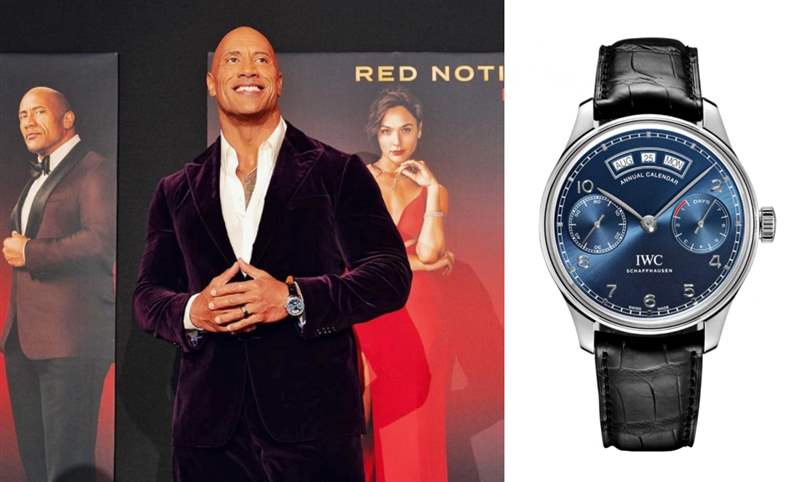 【名人表盒】巨石強(qiáng)森戴IWC出席Netflix《紅色通緝令Red Notice》首映-復(fù)刻表
