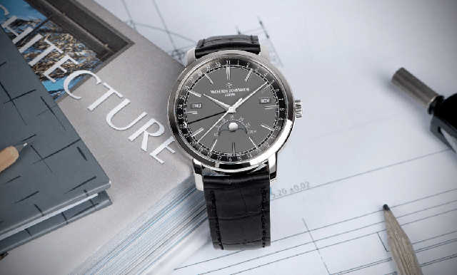 白金材質、天鵝絨質感灰面，江詩丹頓Traditionnelle全日歷腕表新色亮相-復刻表