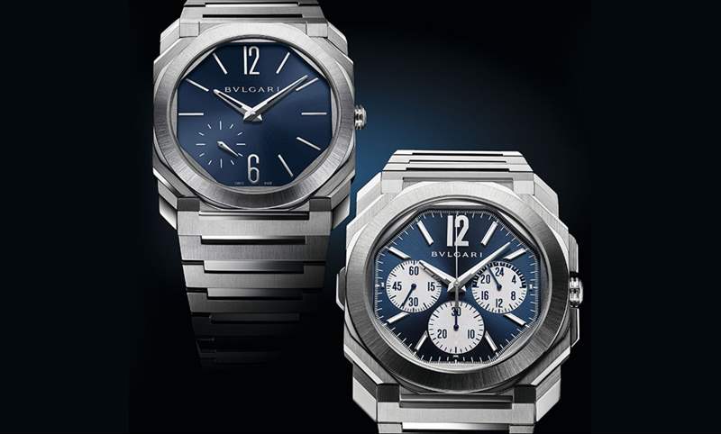 這樣的喀什米爾藍面，美絕了！BVLGARI Octo Finissimo超薄兩地時間計時碼表-復刻表