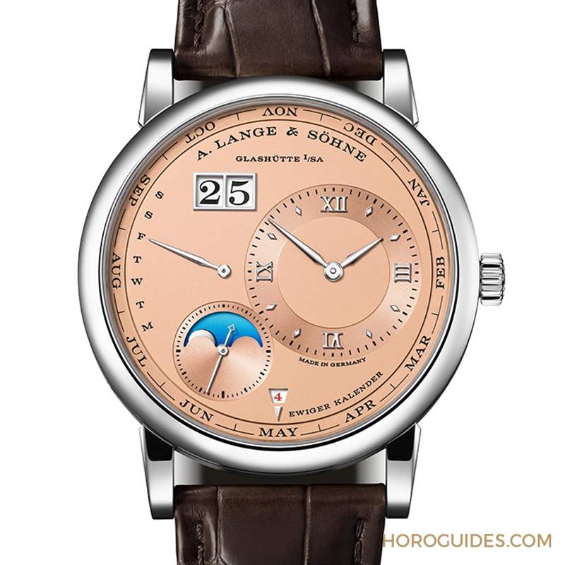朗格的「純粹」萬年歷｜Lange 1玫瑰金與白金Salmon Dial限量版-復(fù)刻表