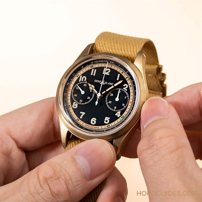 青銅加身,徹底復古|MONTBLANC 1858單按把計時碼表-復刻表