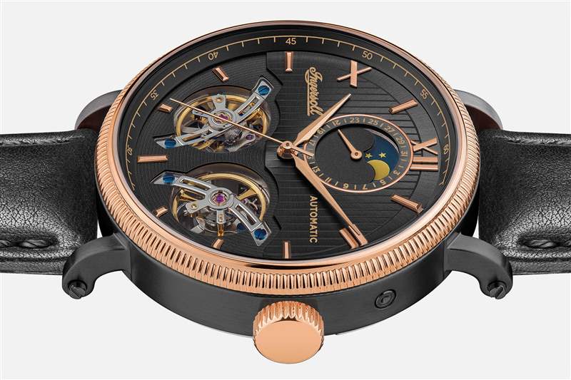 英格索好萊塢月相功能雙陀飛輪自動腕表-復(fù)刻表