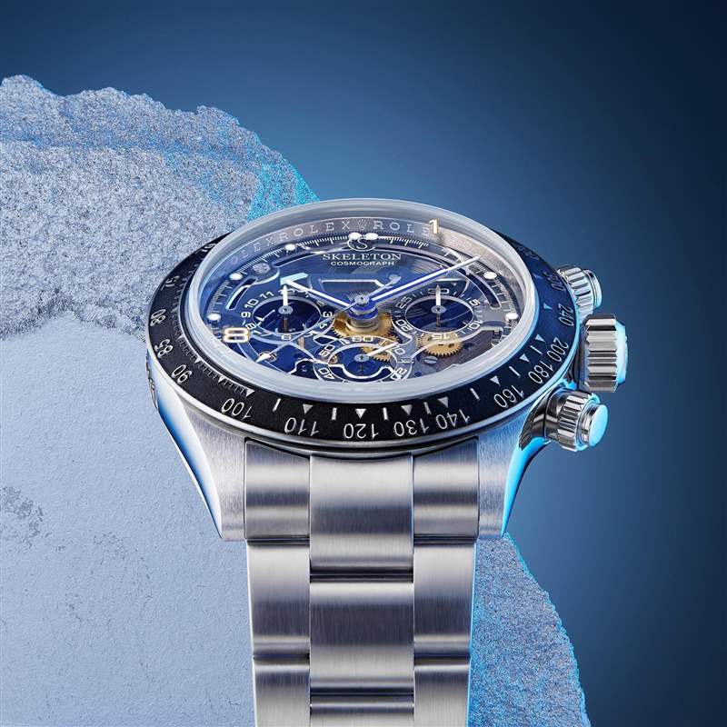 勞力士Daytona 116520改裝手表藍(lán)寶石面盤加藍(lán)色機(jī)芯零件超獨(dú)特-復(fù)刻表