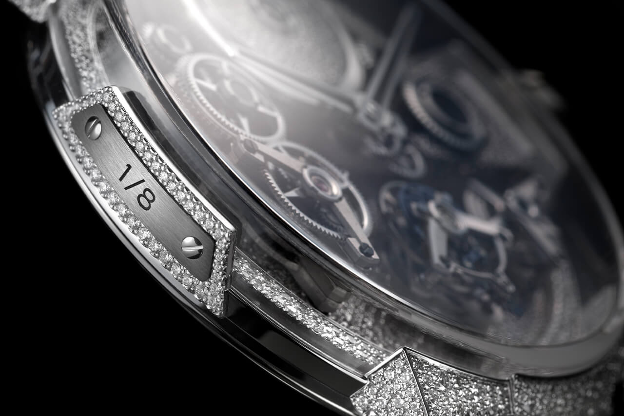 雅典表全鉆復(fù)雜表盤陀飛輪腕表1760-176BLE-復(fù)刻表