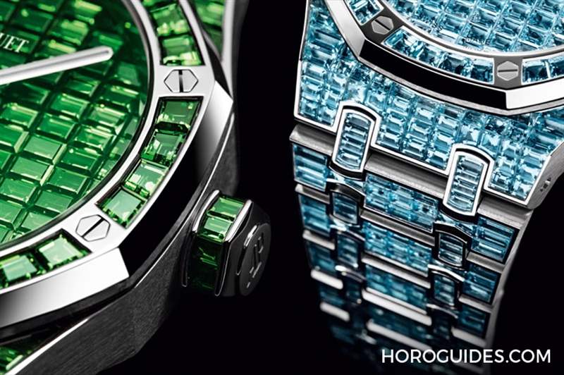 10種寶石上陣！款款都是主角｜愛(ài)彼皇家橡樹(shù)系列自動(dòng)上鏈腕表白金款-復(fù)刻表