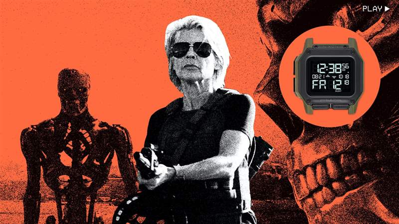 看電影琳達(dá)漢密爾頓殺死了戴著數(shù)字尼克松手表的電子人,在她的回歸中飾演莎拉康納在“終結(jié)者:黑暗命運(yùn)”中-復(fù)刻表