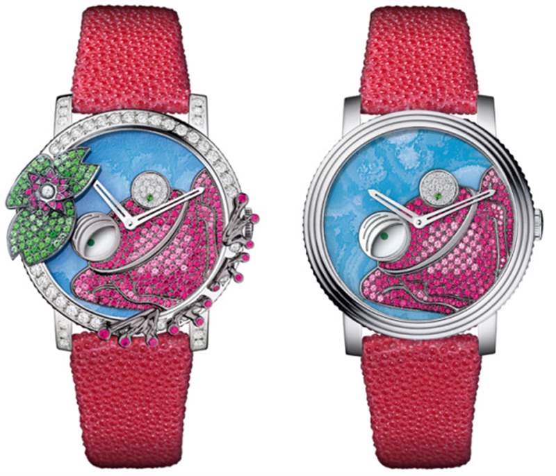 寶詩龍 Bestiary Ronde Seconde Folle 系列、變色龍、青蛙和貓頭鷹腕表-復刻表