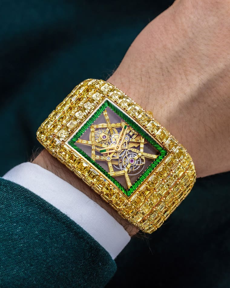 2023最狂珠寶表！超過480顆頂級黃鉆編織JACOB鏤空陀飛輪驚天價格鎖定億萬富翁-復刻表