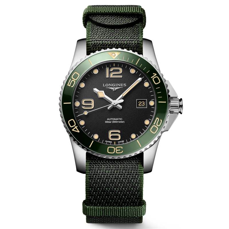『新表』浪琴推出HydroConquest 41mm潛水腕表新作：綠色表圈+黑色表盤(pán)-復(fù)刻表