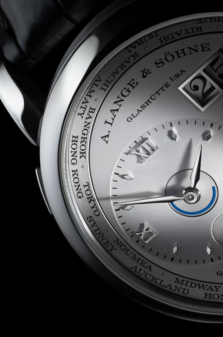 朗格Lange 1 Time Zone兩地時(shí)間手表新增專賣店限定鉑金銀灰面-復(fù)刻表