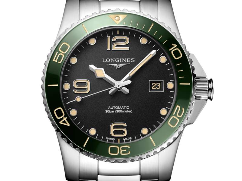 『新表』浪琴推出HydroConquest 41mm潛水腕表新作：綠色表圈+黑色表盤(pán)-復(fù)刻表