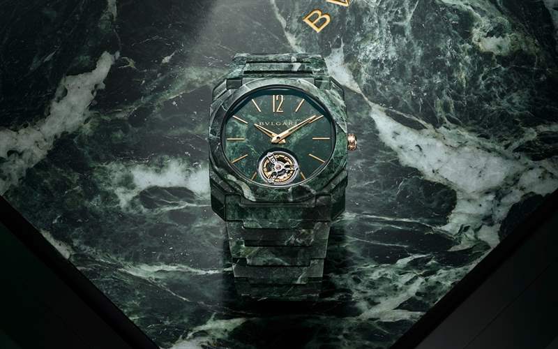 寶格麗推出Octo Finissimo Tourbillon Marble超薄陀飛輪腕表：阿爾卑斯山脈大理石-復(fù)刻表