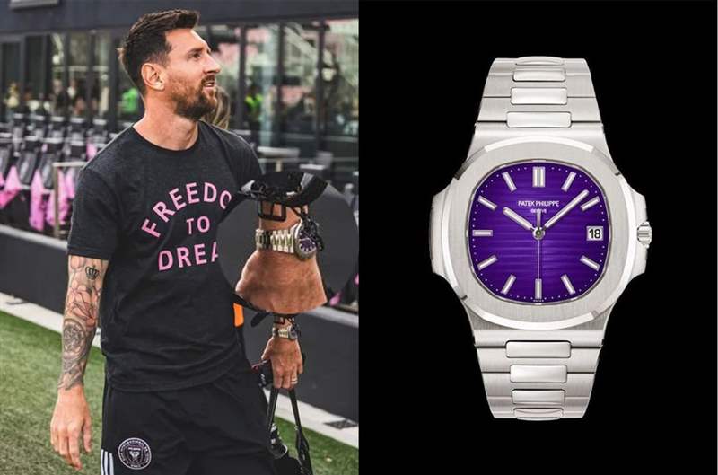 系金耶嗎？網(wǎng)傳足球巨星梅西戴一款 “球王專屬隱藏版” 紫色PP金鷹5811-復(fù)刻表