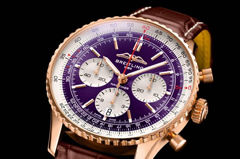 百年靈為慶祝臺北101落成二十周年特別打造超限量紫面Navitimer飛行表-復刻表