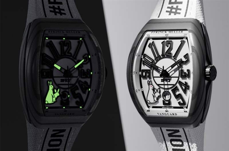 FRANCK MULLER與日本潮牌#FR2攜手創作Vanguard大三針面盤夜光兔子圖案大展叛逆個性-復刻表