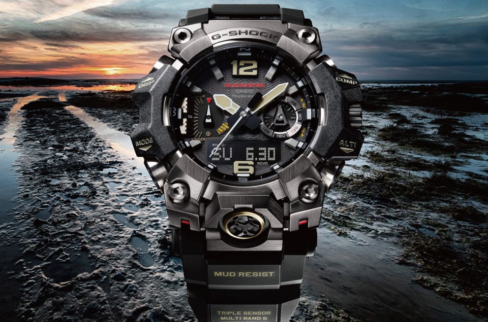 G-SHOCK MUDMASTER金屬搭碳纖維樹脂強化保護性內建三重感測器探險很放心-復刻表