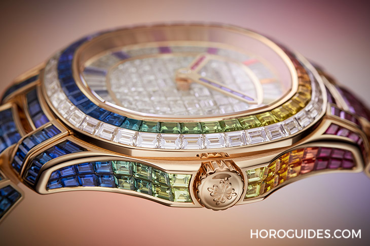 Ladies First!百達翡麗最新Aquanaut Luce「彩虹」三問表與Nautilus織紋復合表帶-復刻表