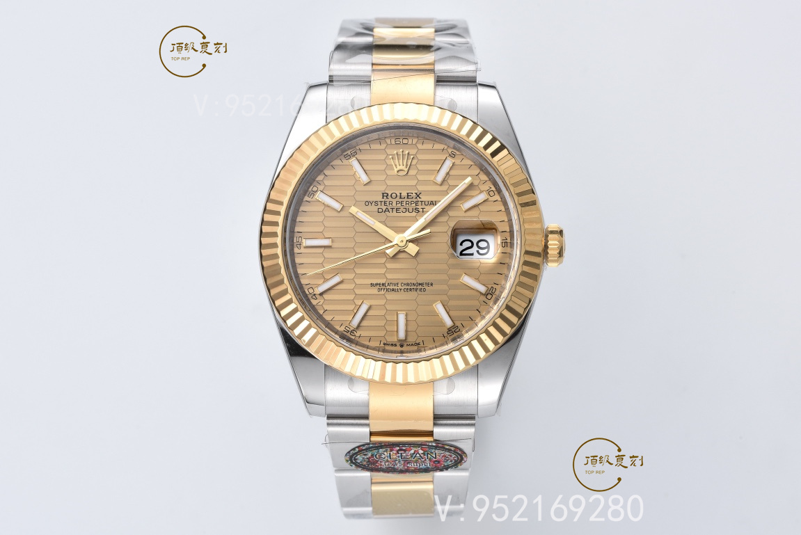 C廠Clean廠新品勞力士間金日志格子紋金盤上海3235機(jī)芯介紹-復(fù)刻表