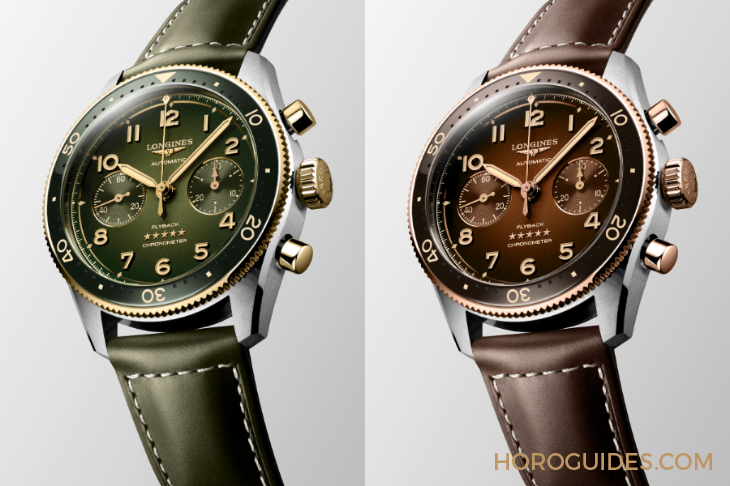 浪琴Spirit Flyback飛返計時碼表黃金及玫瑰金間金新款-復刻表