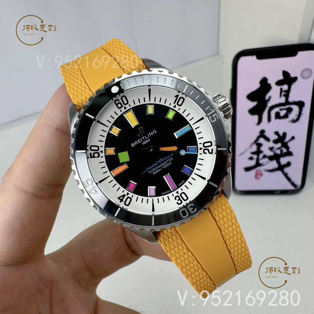 BLS廠百年靈超級(jí)海洋彩虹盤A17375211:2824機(jī)芯搭載的精致復(fù)刻-復(fù)刻表